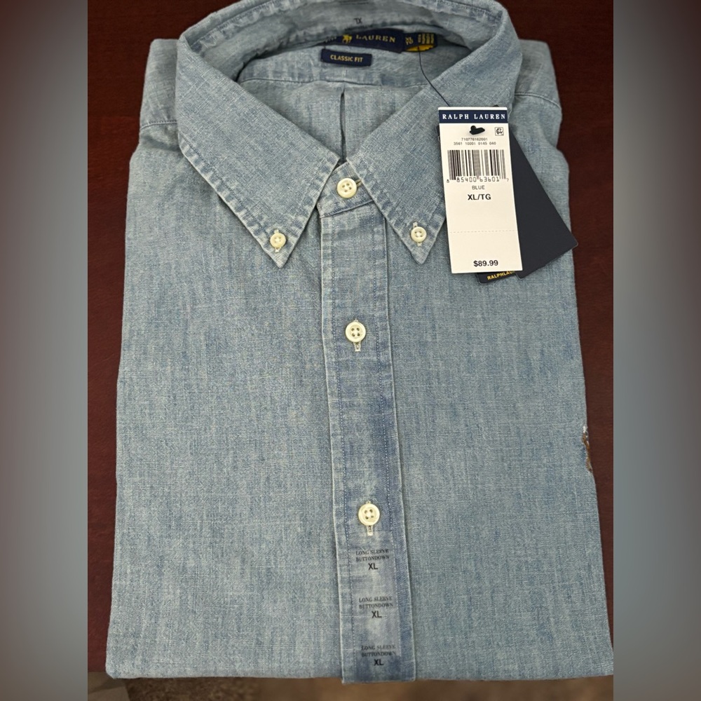 Ralph Lauren Men's Light Blue Button Down Shirt